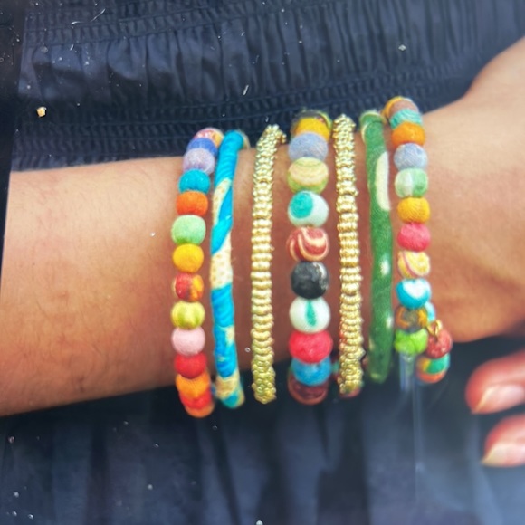Towering Kantha Wrap Bracelet - Picture 4 of 4